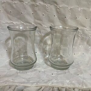 Vintage Anchor Hocking Juice Glass Clear Bell Shaped Jelly Jar Lot of 2